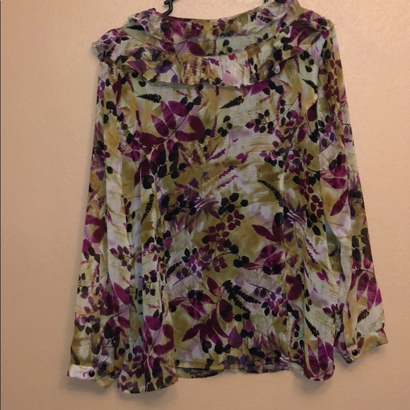 CJ Banks sheer and bodice lined ruffled dress 1XL - Picture 6 of 6